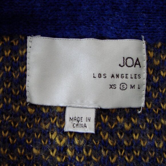 J.O.A. Los Angeles Gray Plaid Cardigan Sweater Wool Mohair Fuzzy Preppy Small - Picture 6 of 16